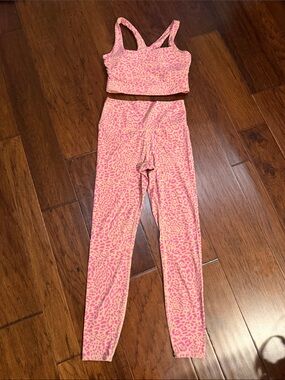 JoyLab Pink Leopard Print Sports Bra & Leggings Set